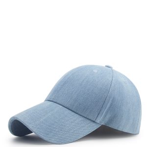 Light Denim Satin-Lined Baseball Hat