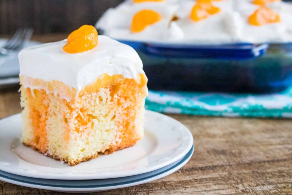 8. Keto Orange Poke Cake: