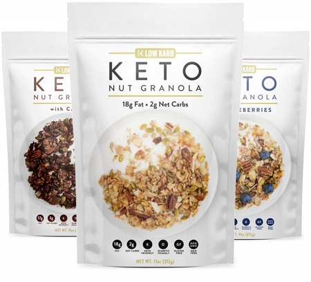 Keto nut granola healthy breakfast cereal 