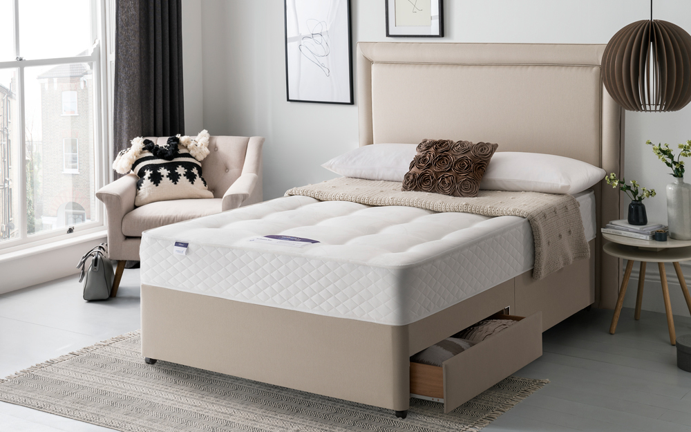 silentnight comfortable foam mattress with luxury divan bed