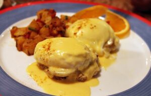 Fried-Oysters Benedict with Tasso Hollandaise