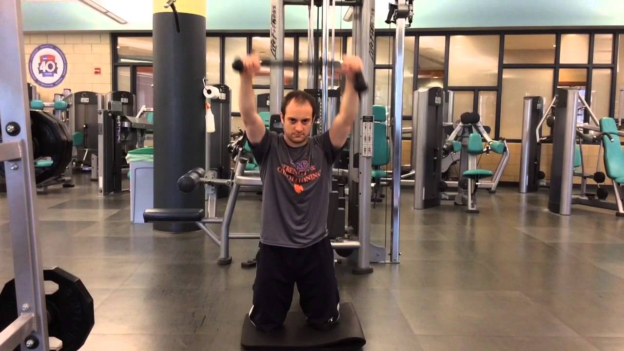 Overhead kneeling cable hold