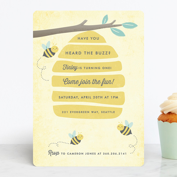 Buzzing Beehive Birthday Invitation
