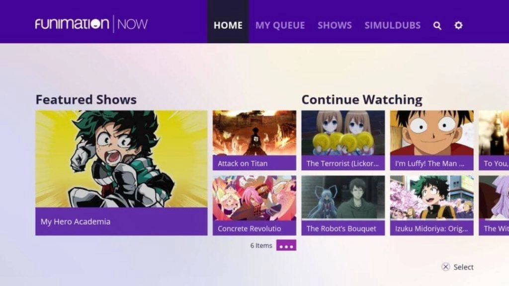 funimation - Best Anime Sites