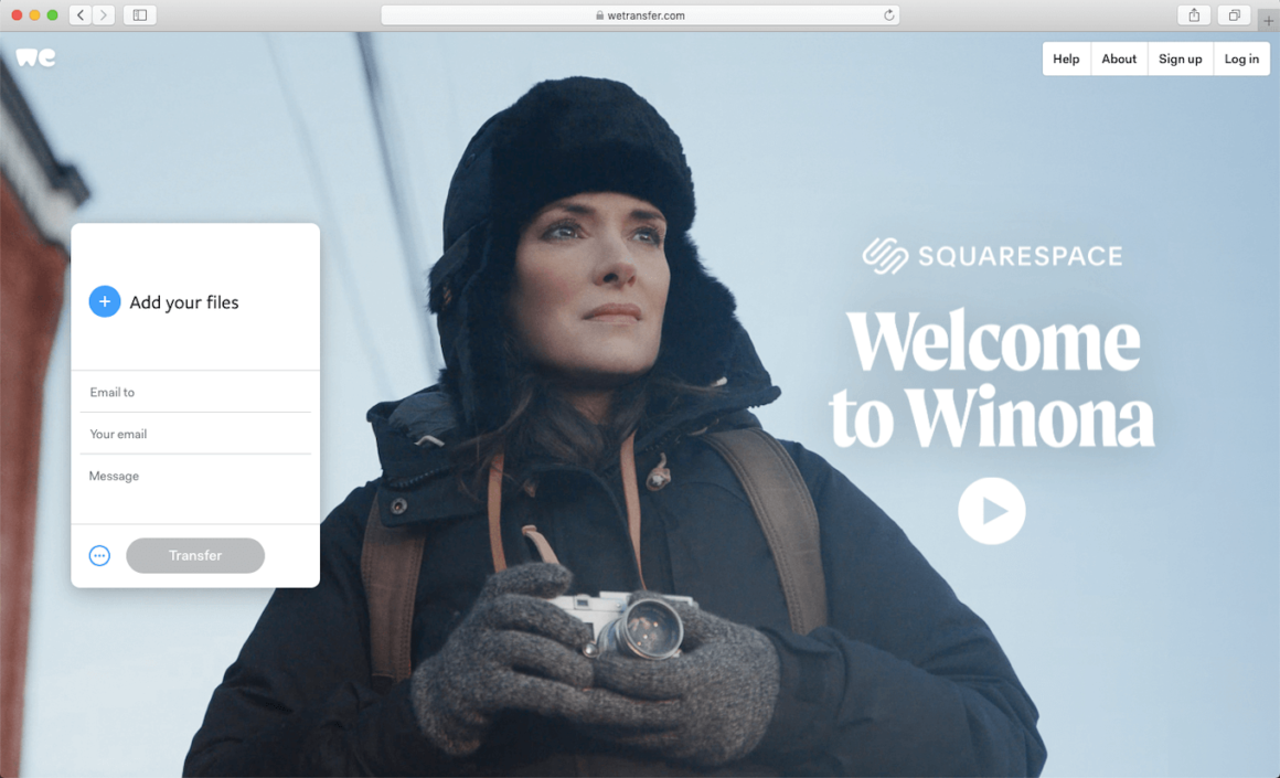 WeTransfer, a website to share pictures with friends and family